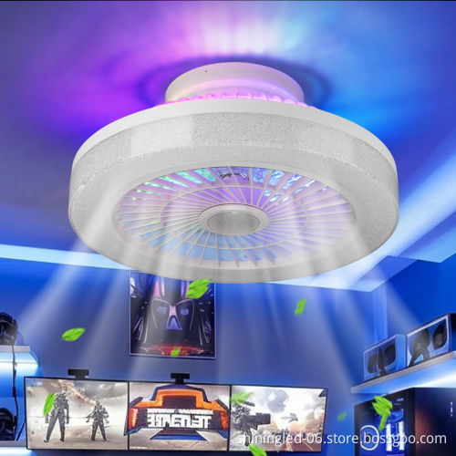 Modern 18 Inch RGBW APP Remote Control DC 20W LED Ceiling Fan with Light